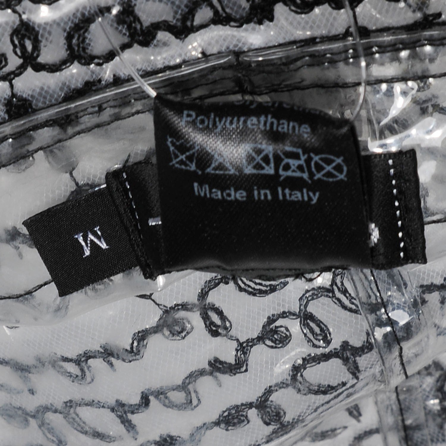Chanel Polyurethane Logo Bucket Rain Hat M White Black 10 of 16