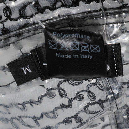 Chanel Polyurethane Logo Bucket Rain Hat M White Black 10 of 16