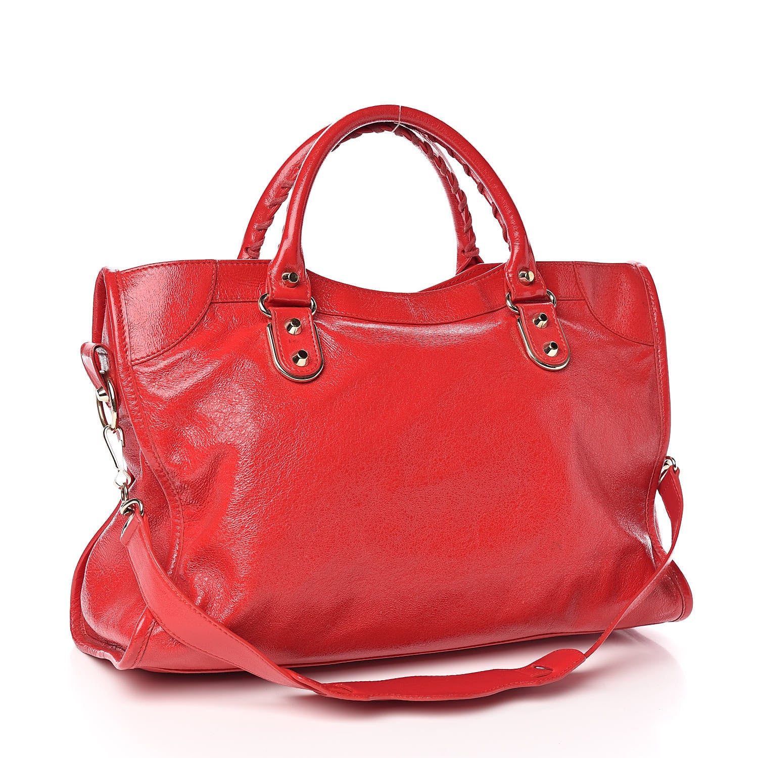 Balenciaga Glossy Nappa Gold Metallic Edge Hardware City Rouge Grenade 3 of 10