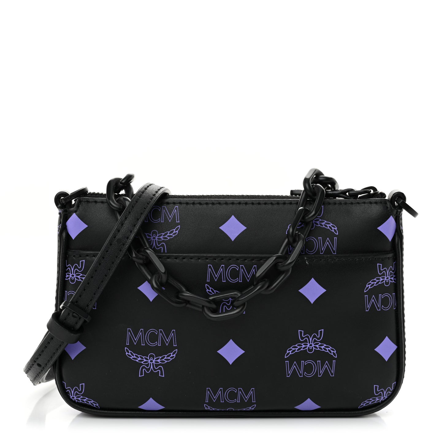 Calfskin Color Splash Pouch on Chain Dahlia Purple