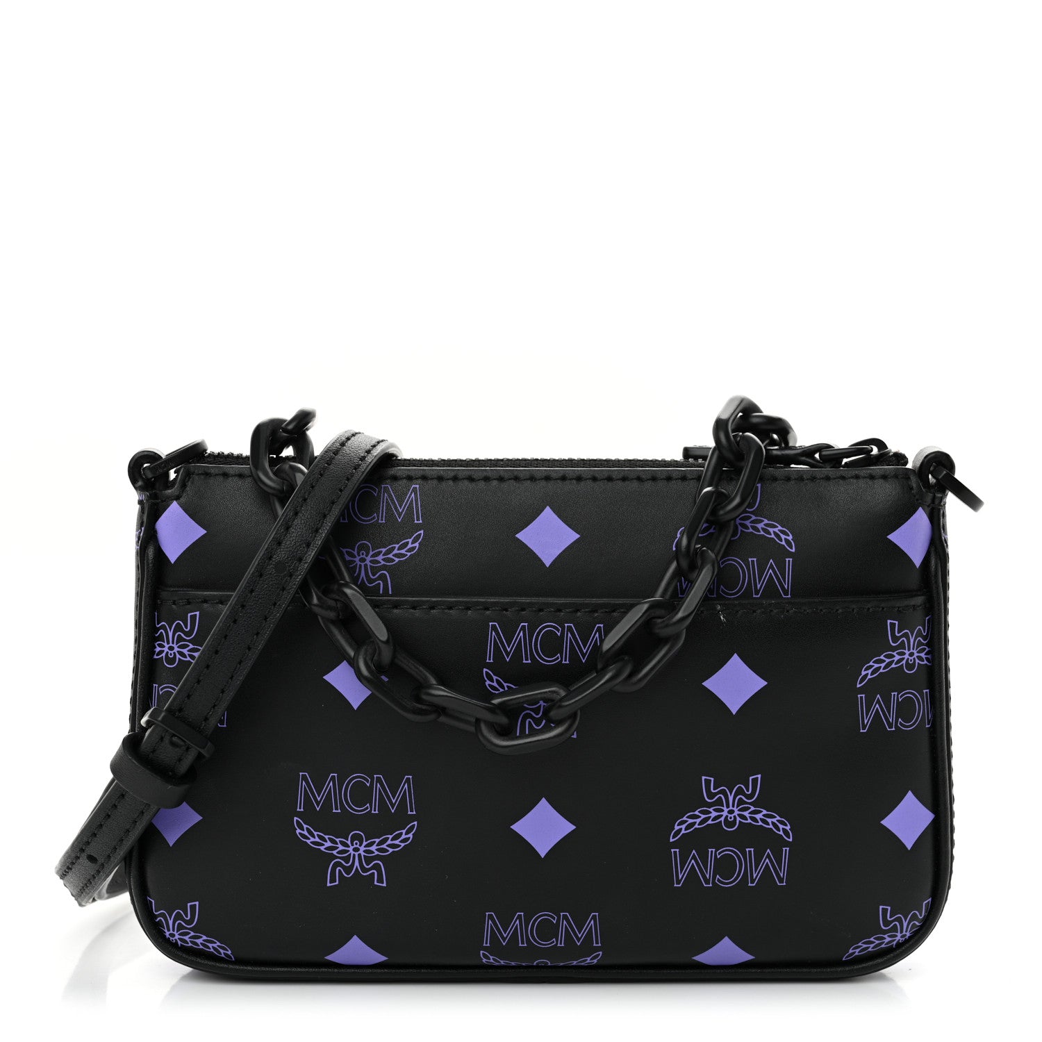 MCM Calfskin Color Splash Pouch on Chain Dahlia Purple 1 of 11
