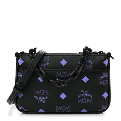 MCM Calfskin Color Splash Pouch on Chain Dahlia Purple 1 of 11