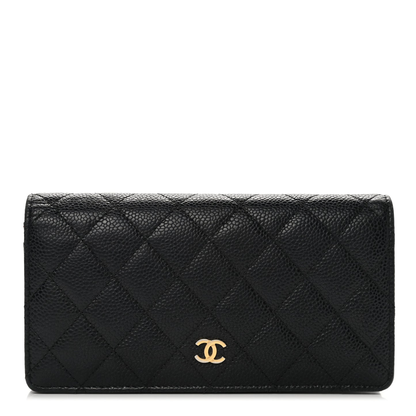 Caviar Quilted Yen Wallet Black