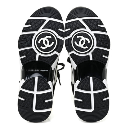 Chanel Fabric Suede Calfskin CC Sneakers 36.5 White Black 6 of 11