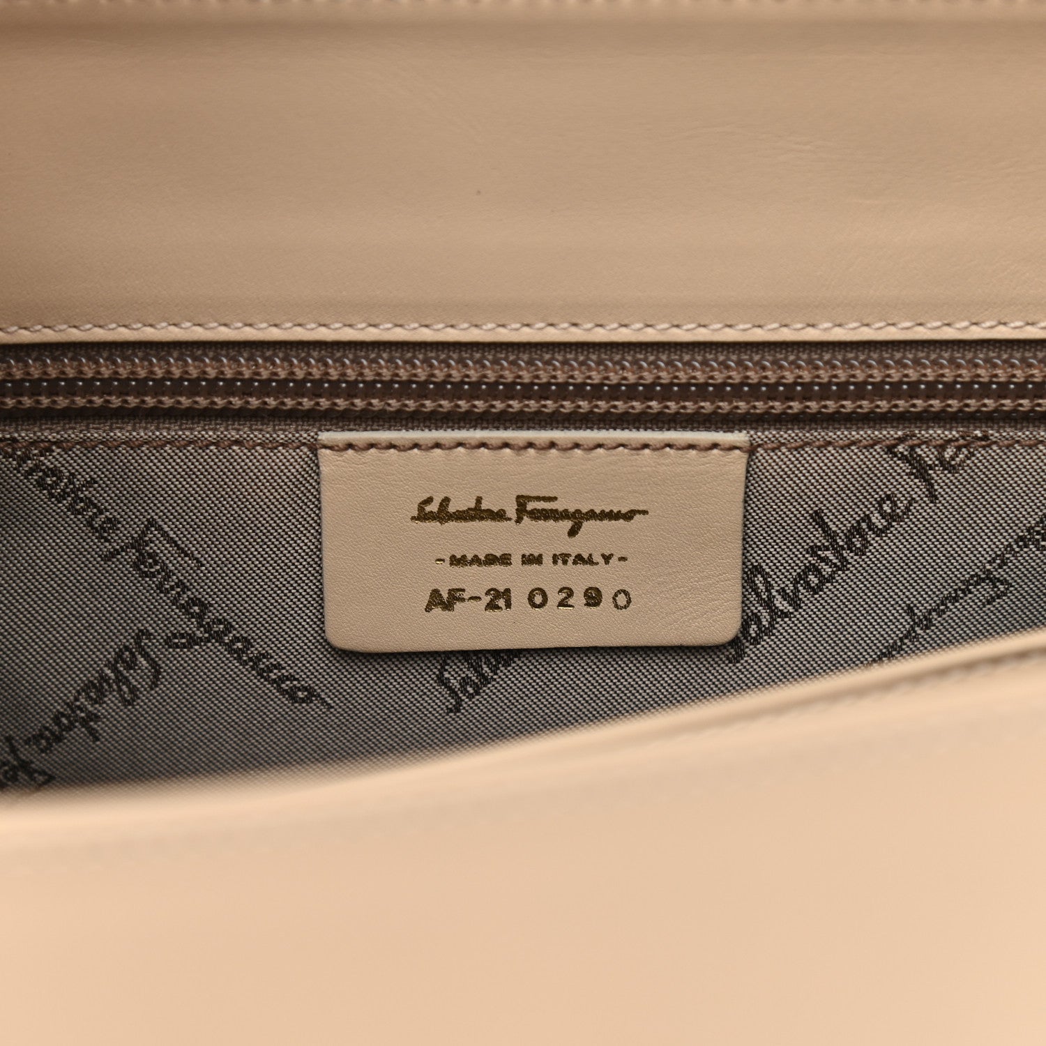 Salvatore Ferragamo Patent Calfskin Gancini Top Handle Black Beige 8 of 9