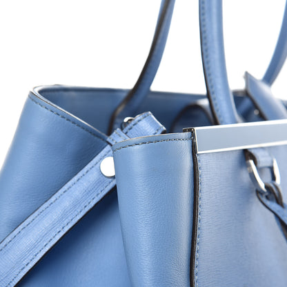 Fendi Vitello Elite Flamingo Regular 2Jours Tote Azzurro Nebula 15 of 18
