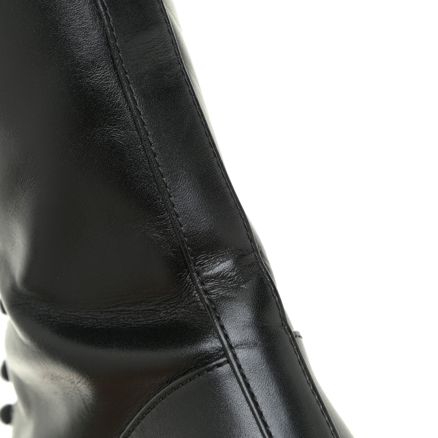Chanel Calfskin Lace Up Combat Boots 37 Black 12 of 13