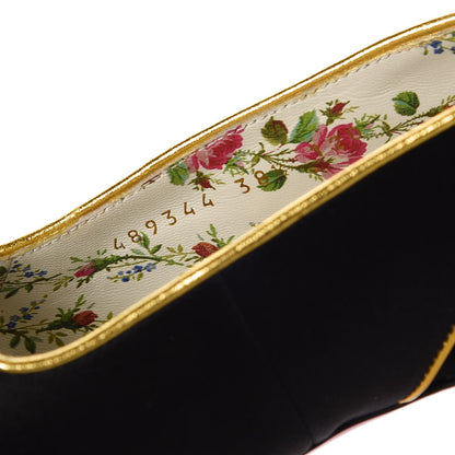 Gucci Satin Embroidered Dragon Caspar Pumps 38.5 Black 9 of 10