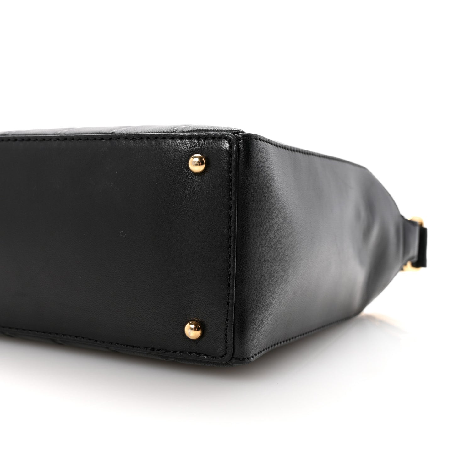 Lambskin Quilted Medium Chocolate Bar Shoulder Bag Black