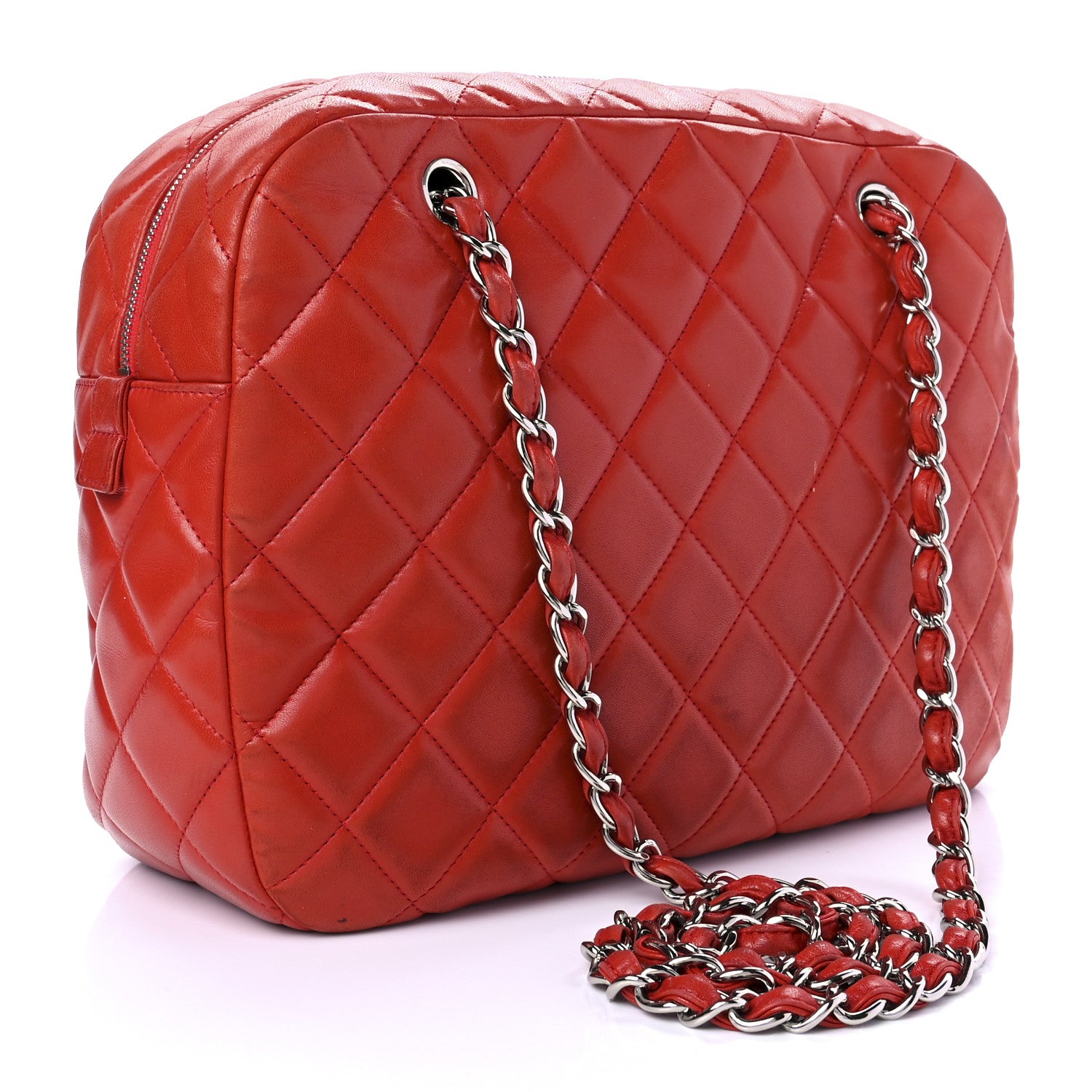 Chanel Lambskin Quilted Camera Case Red 3 of 9