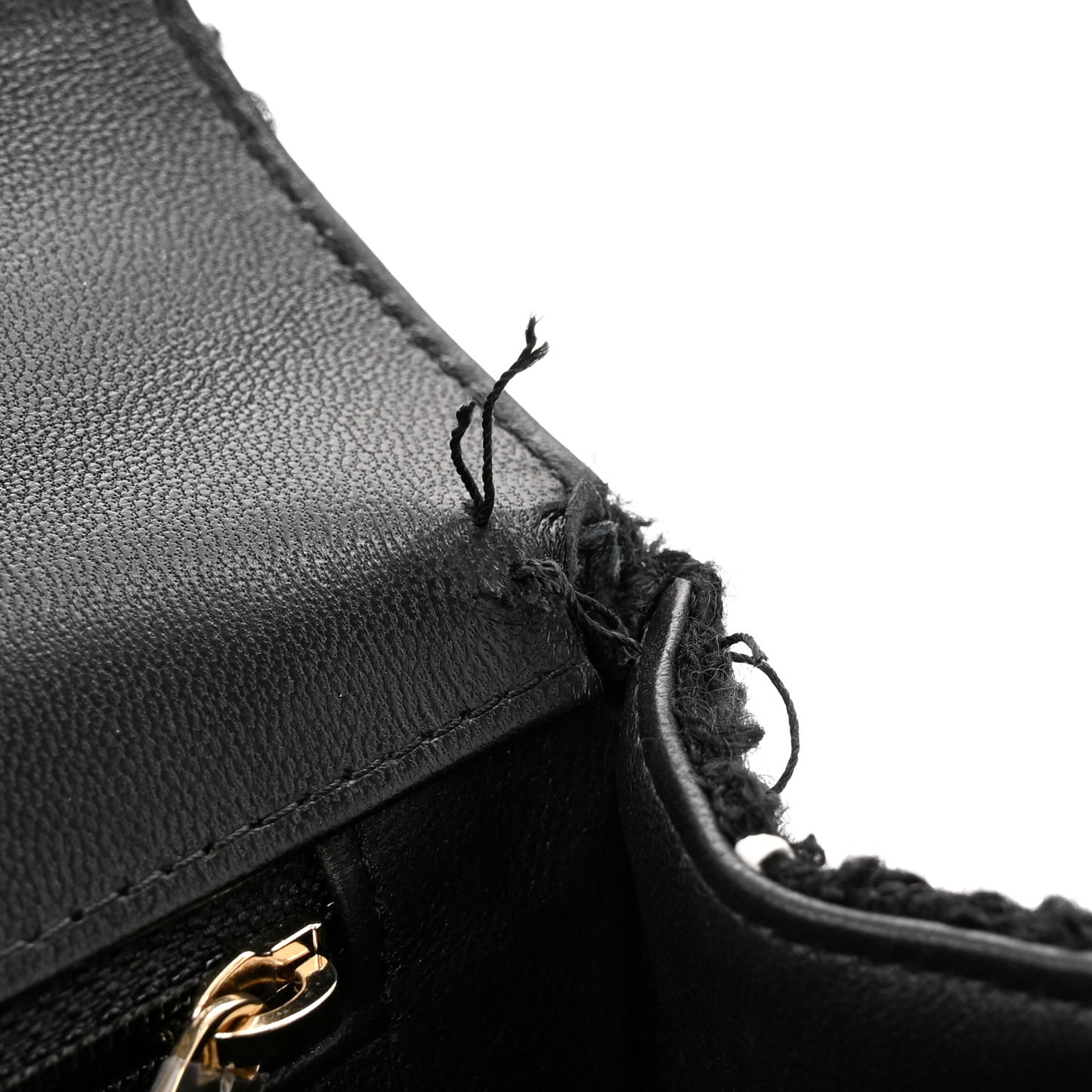 Tweed Quilted Mini Rectangular Camellia Flap Black White