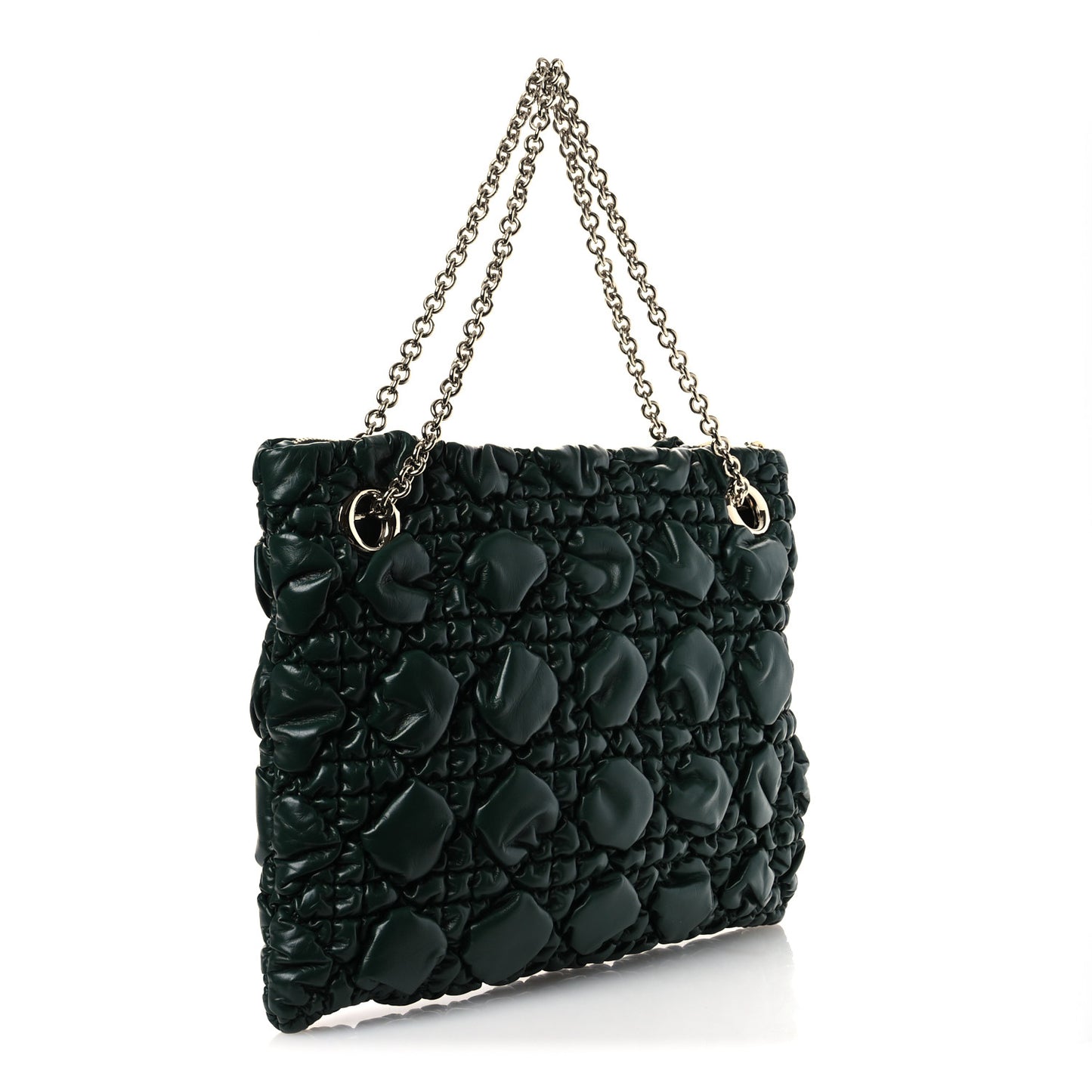 Calfskin Puffy Macrocannage Medium Dior Crunchy Bag  Forest Bloom