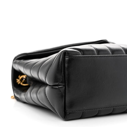 Saint Laurent Calfskin Y Quilted Monogram Small Loulou Chain Satchel Black 9 of 10