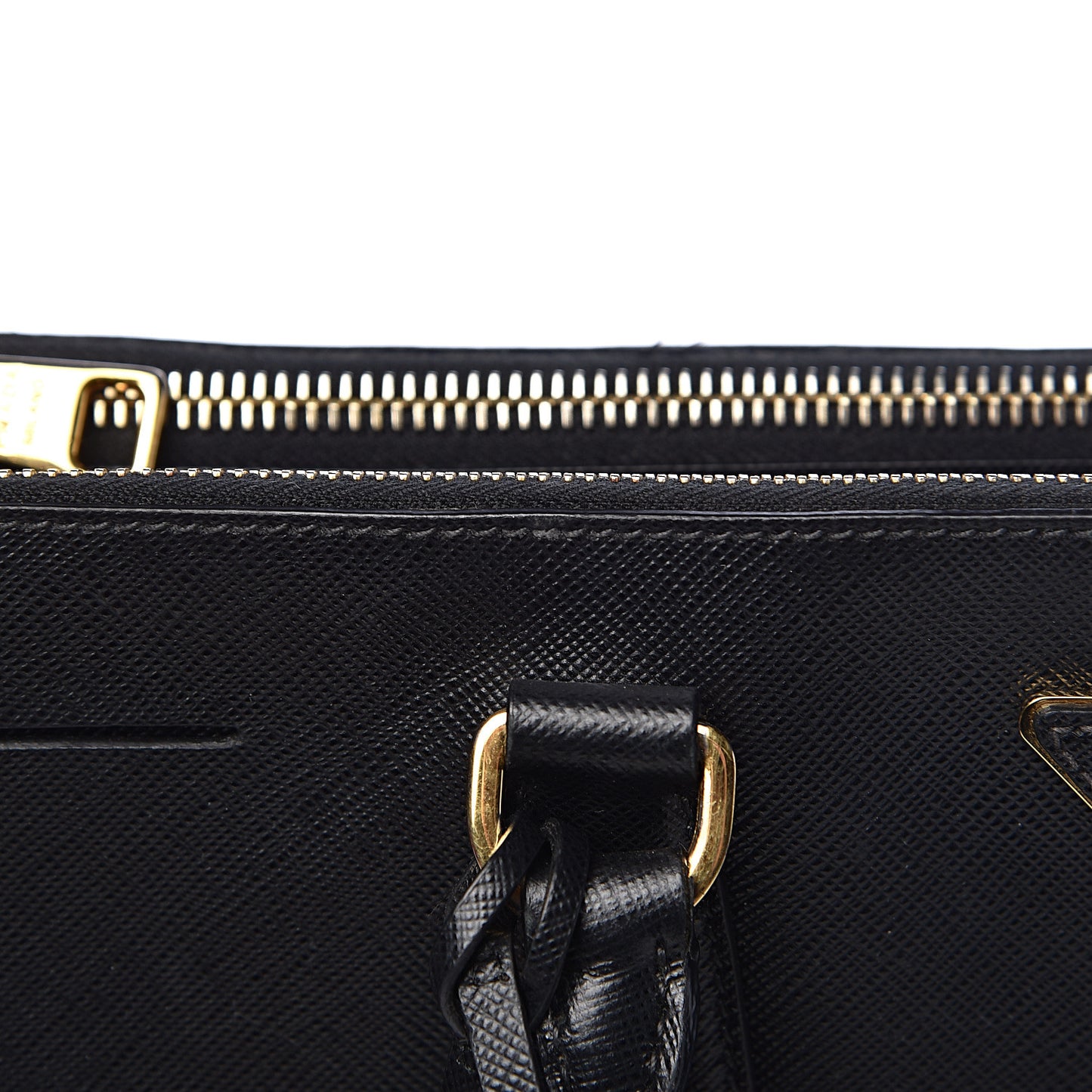 Saffiano Large Galleria Double Zip Tote Black