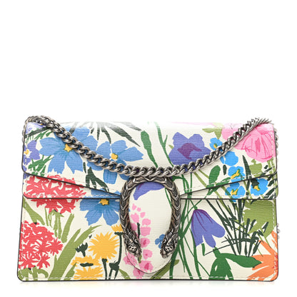 Gucci X KEN SCOTT New Shangai Calfskin Jardin D'Avril Floral Print Super Mini Dionysus Shoulder Bag Ivory Pink 1 of 9