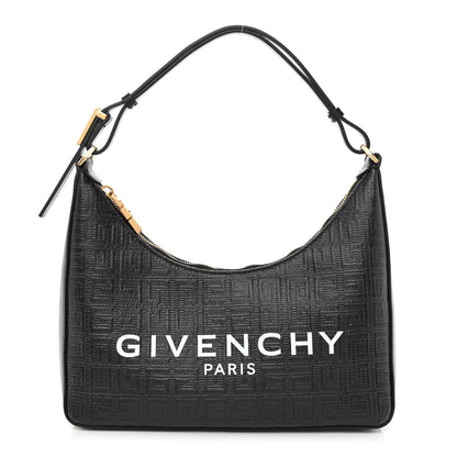 Givenchy Coated Canvas Logo 4G Embossed Small Moon Cut Out Shoulder Bag Black 1 of 9
