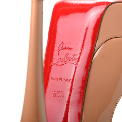 Christian Louboutin Patent Lady Peep 150 Pumps 36.5 Nude 7 of 8