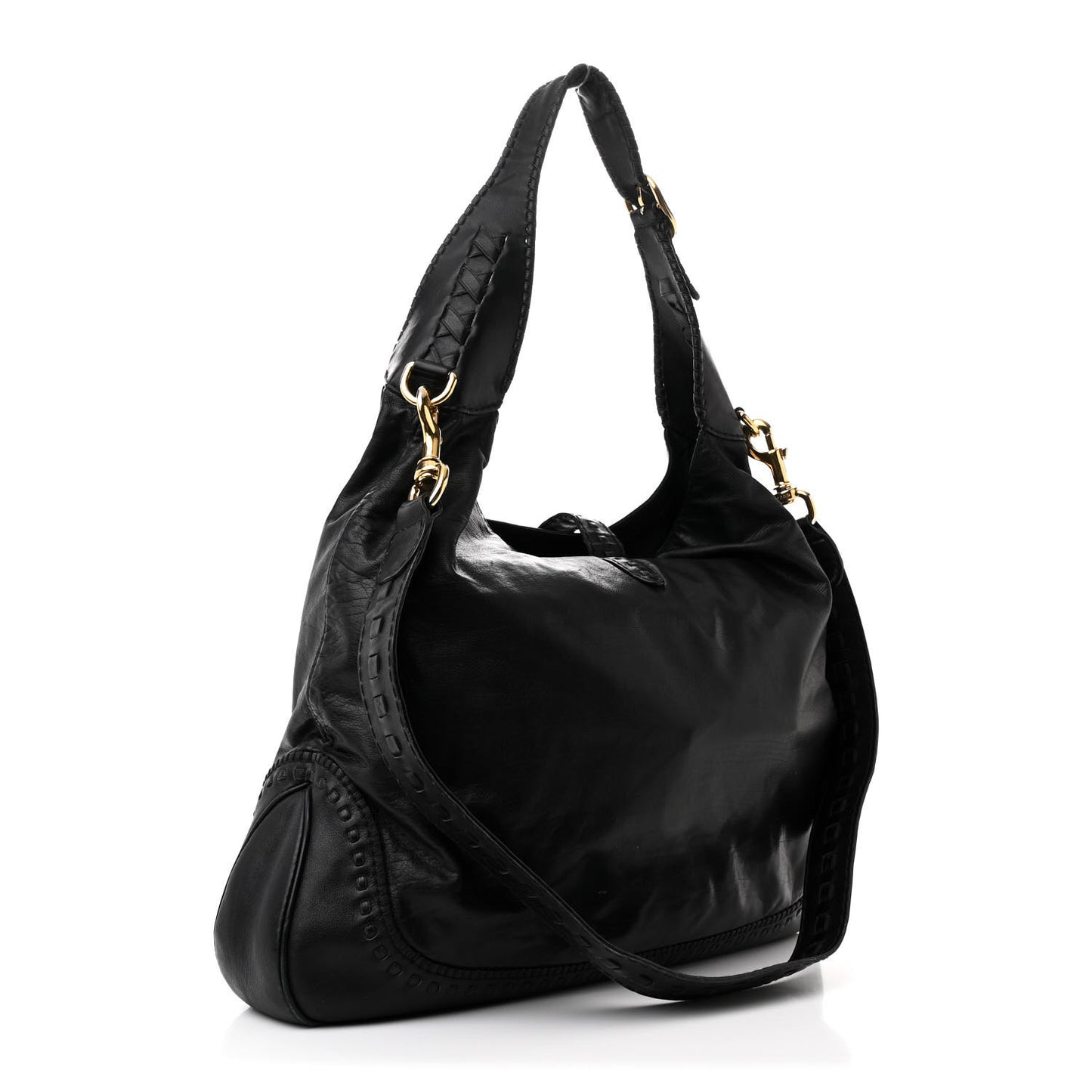 Calfskin Large New Jackie Hobo Black