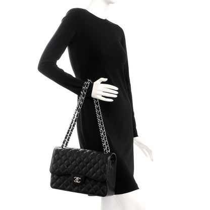 Chanel Caviar Quilted Jumbo Double Flap Black 3 of 9
