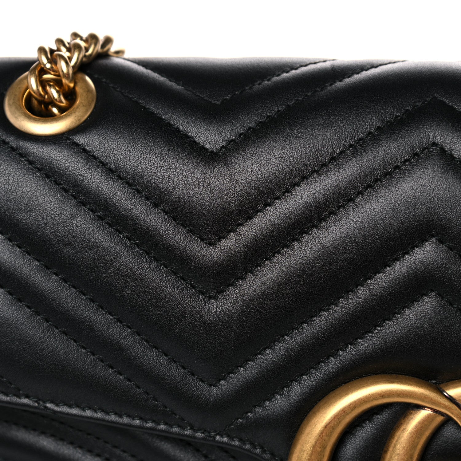 Gucci Calfskin Matelasse Medium GG Marmont Shoulder Bag Black 14 of 14