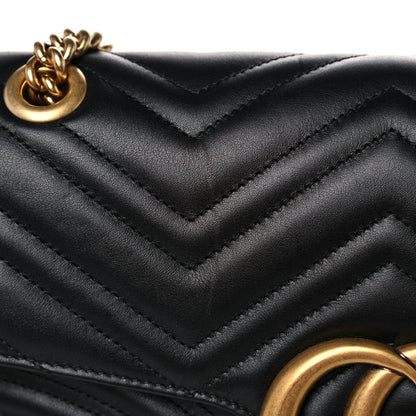 Gucci Calfskin Matelasse Medium GG Marmont Shoulder Bag Black 14 of 14