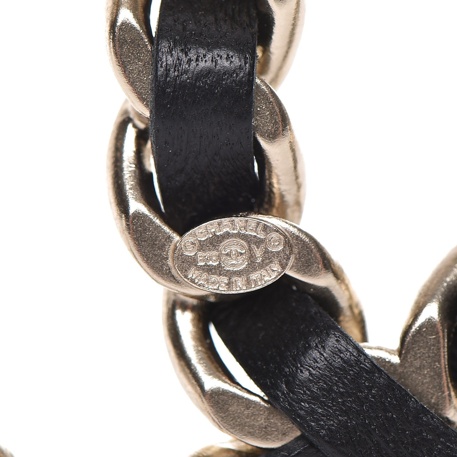 Chanel Lambskin Chain CC Brooch Black Gold 4 of 5