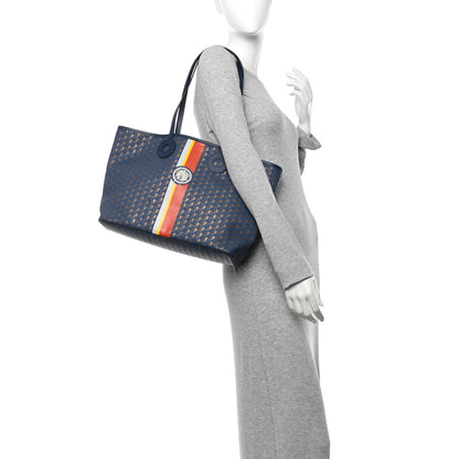 Moynat Grained Calfskin Canvas 1920 Oh! Tote Ruban MM Indigo Bronze 2 of 10