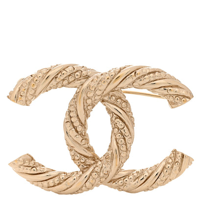Chanel Twisted CC Brooch Light Gold 1 of 3