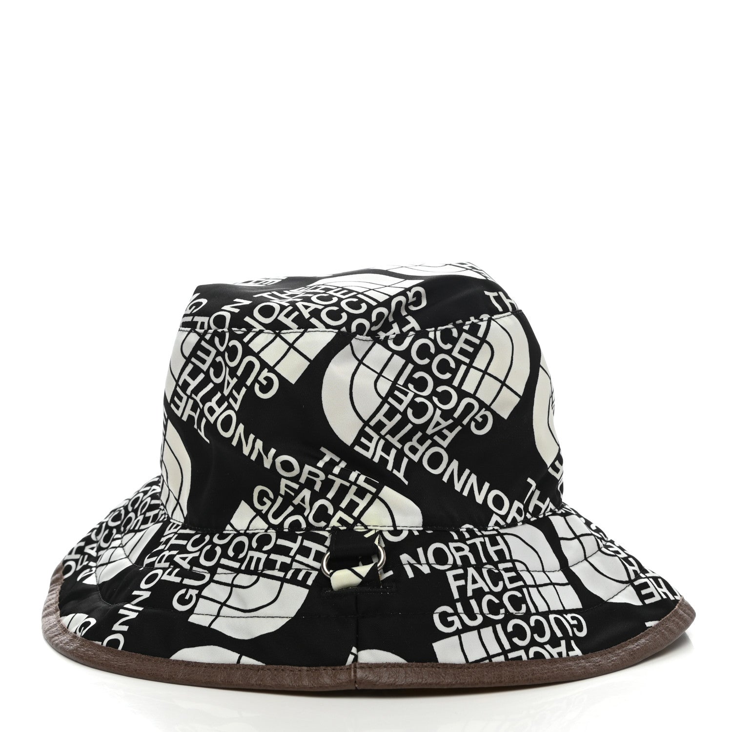 Gucci X THE NORTH FACE Nylon Reversible Self-Tie Bucket Hat M Black Yellow 3 of 9