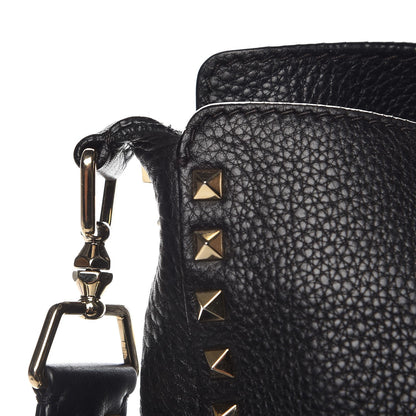 Valentino Garavani Pebbled Calfskin Large Rockstud Flip-Lock Messenger Bag Black 7 of 7