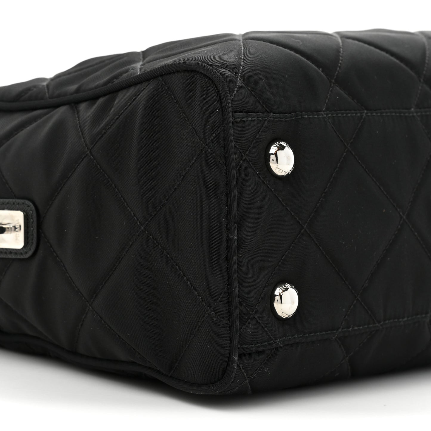 Nylon Tessuto Impuntu Quilted Shoulder Bag Black