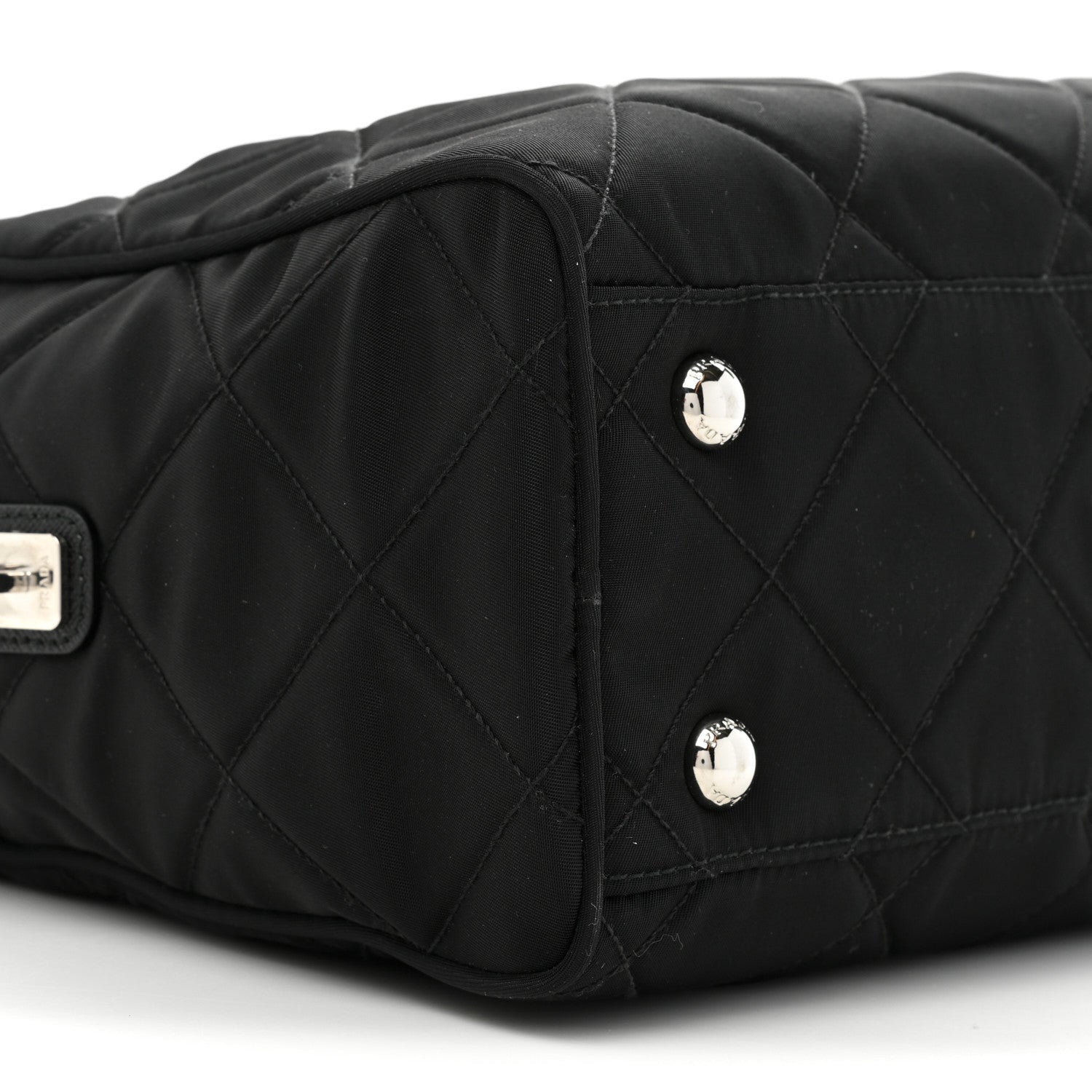 Prada Nylon Tessuto Impuntu Quilted Shoulder Bag Black 8 of 10