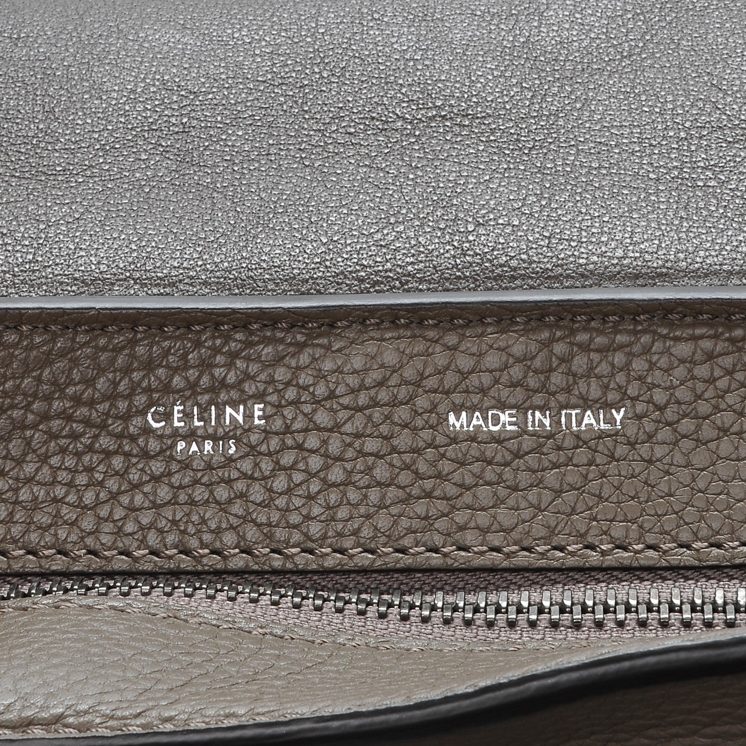 Celine Drummed Calfskin Suede Medium Trapeze Souris 6 of 6