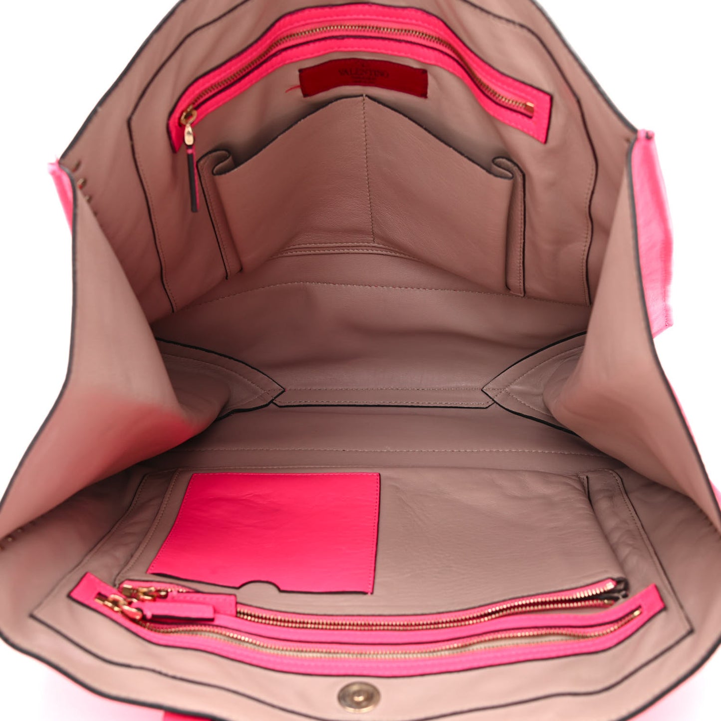 Nappa Medium Rockstud Soft Tote Framboise