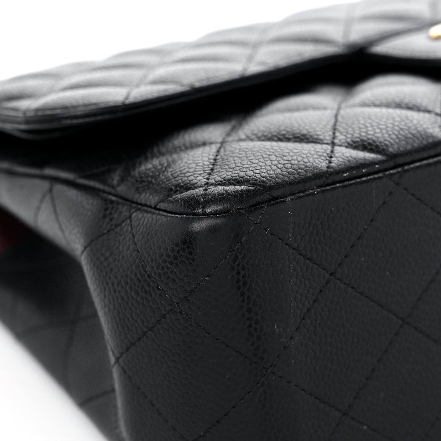 Caviar Quilted Jumbo Double Flap Black