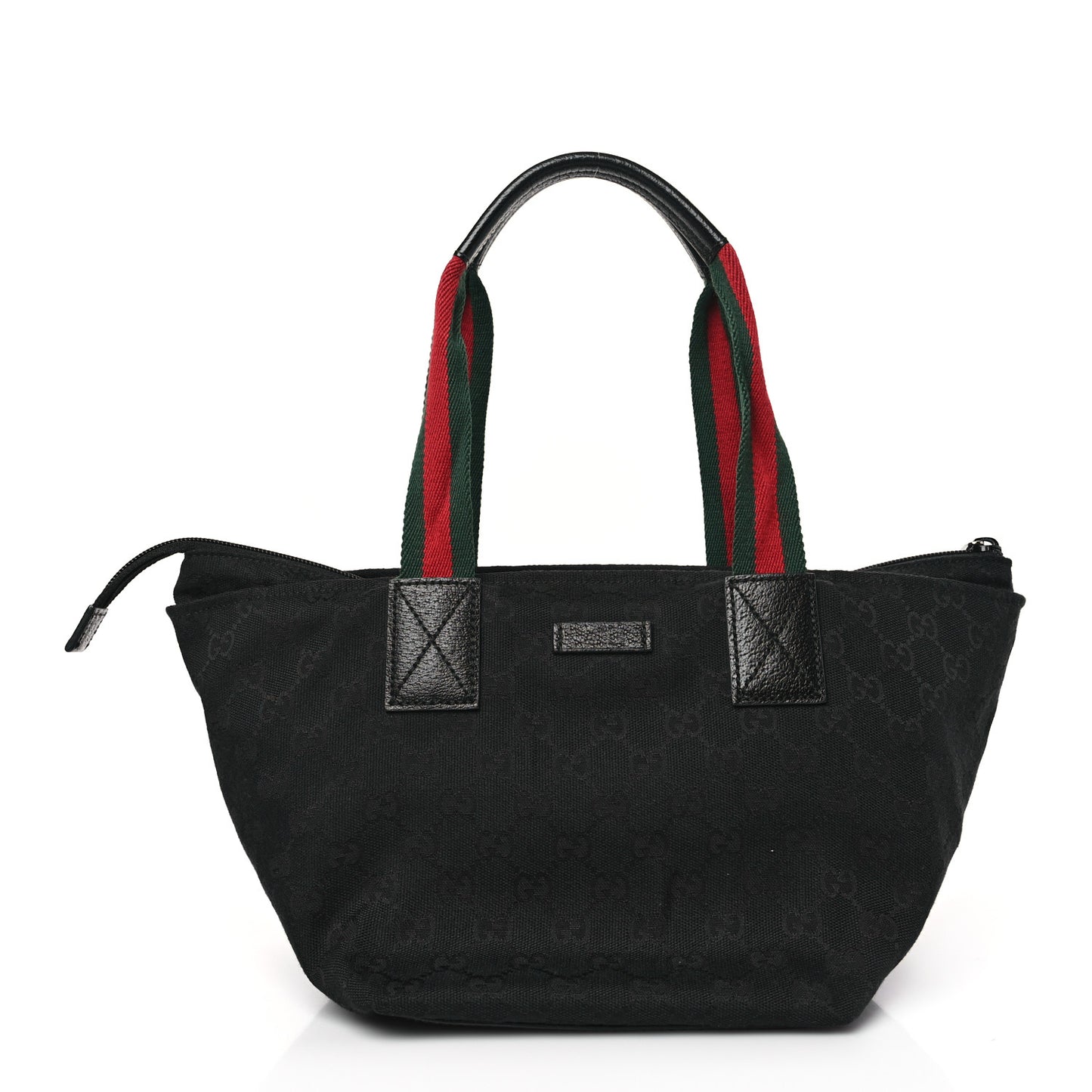 GG Monogram Small Web Handle Bucket Tote Black
