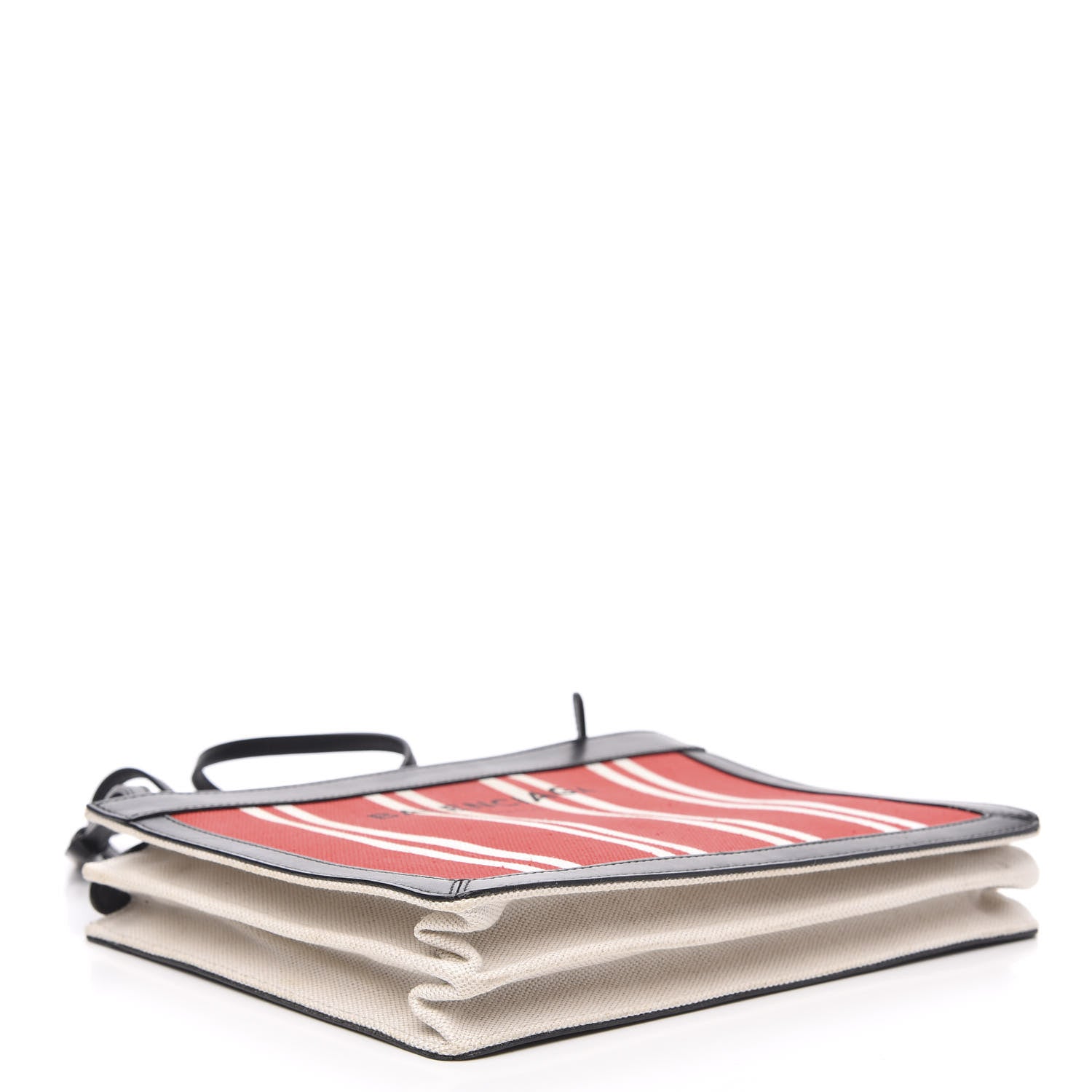 Balenciaga Cotton Canvas Striped Pochette Crossbody Bag Red 4 of 11