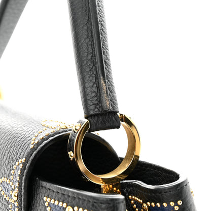 Louis Vuitton Taurillon Flower Capucines PM Black Blue 16 of 16