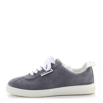 Chanel Suede Calfskin Womens Sneakers 35 Dark Gray 1 of 8