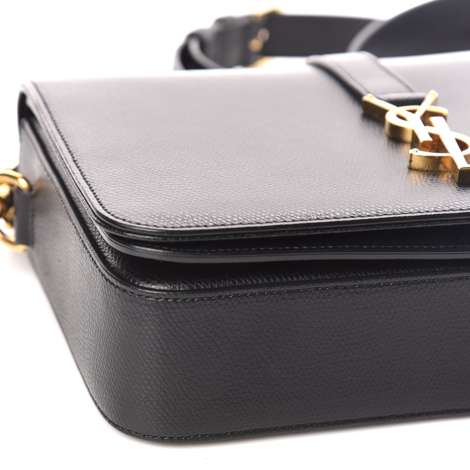 Saint Laurent Textured Calfskin Medium Classic Monogram Universite Bag Black 10 of 12