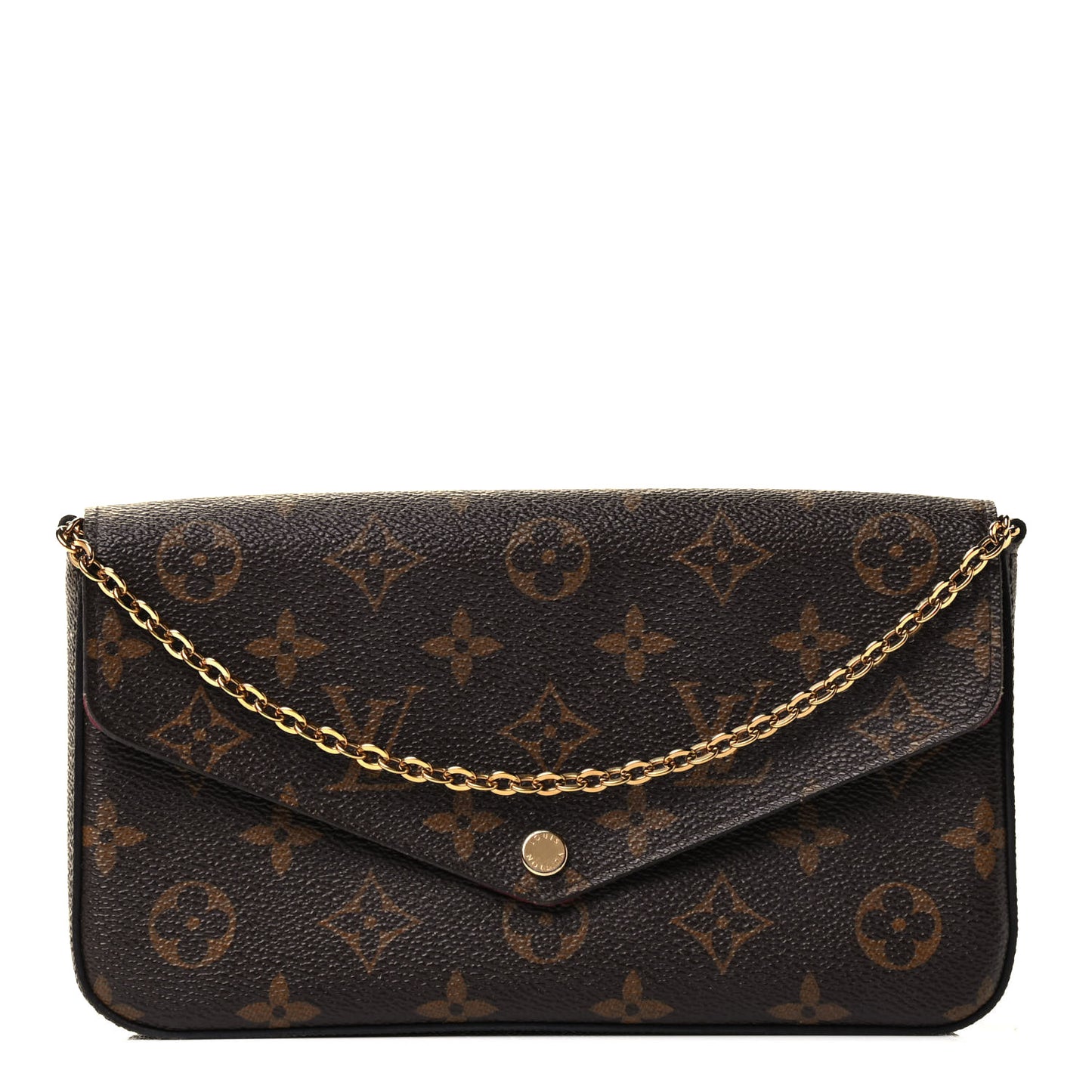 Monogram Pochette Felicie Chain Wallet Fuchsia