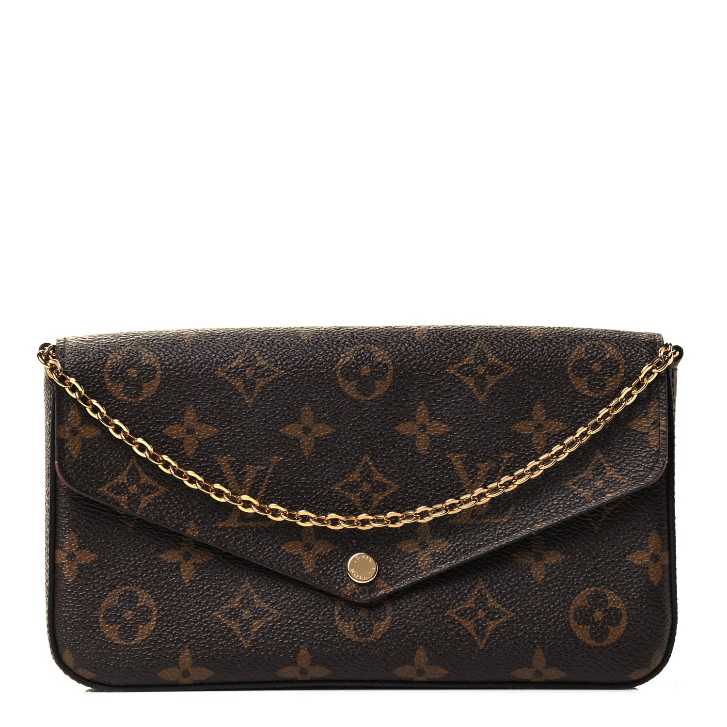 Louis Vuitton Monogram Pochette Felicie Chain Wallet Fuchsia 2 of 9
