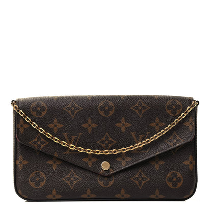 Louis Vuitton Monogram Pochette Felicie Chain Wallet Fuchsia 2 of 9