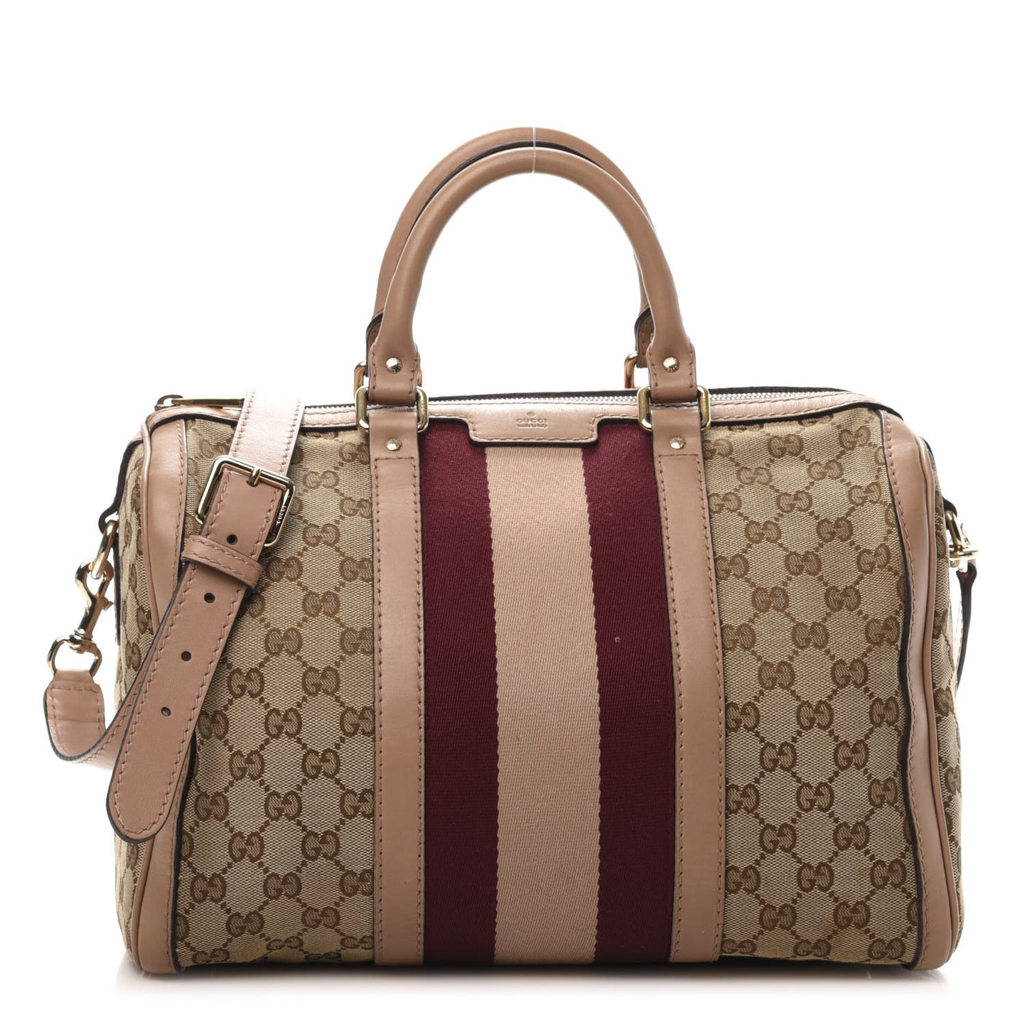 Monogram Vintage Web Medium Boston Pink