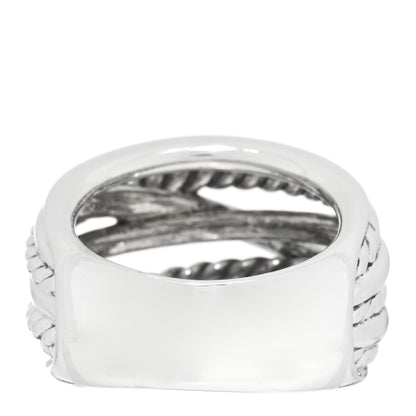 David Yurman Sterling Silver 18mm Wide Crossover Cable Ring 56 7.5 3 of 4