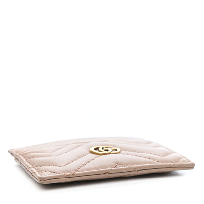 Gucci Calfskin Matelasse GG Marmont Card Holder Porcelain Rose 4 of 7