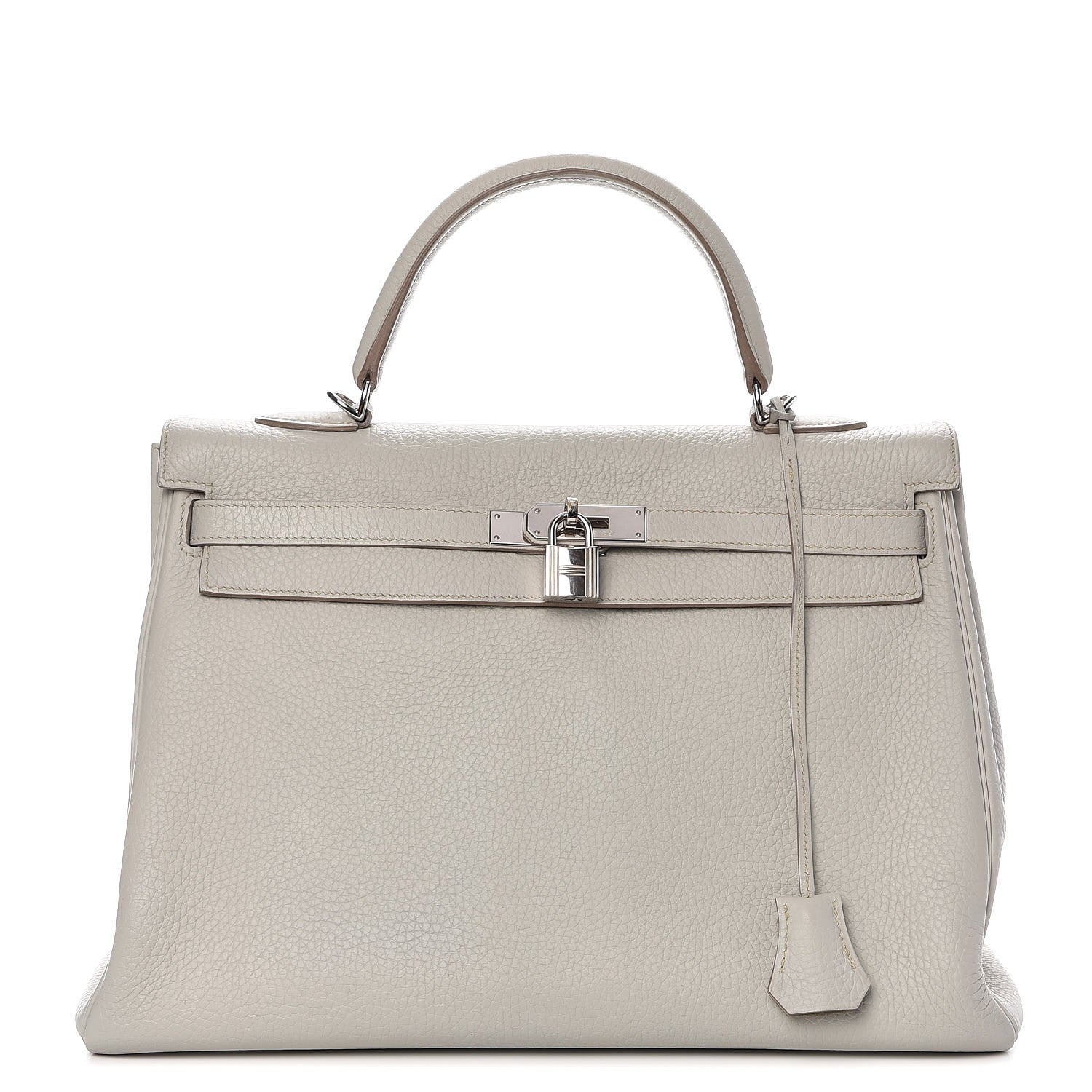 Hermes Taurillon Clemence Kelly Retourne 35 Gris Perle 1 of 29