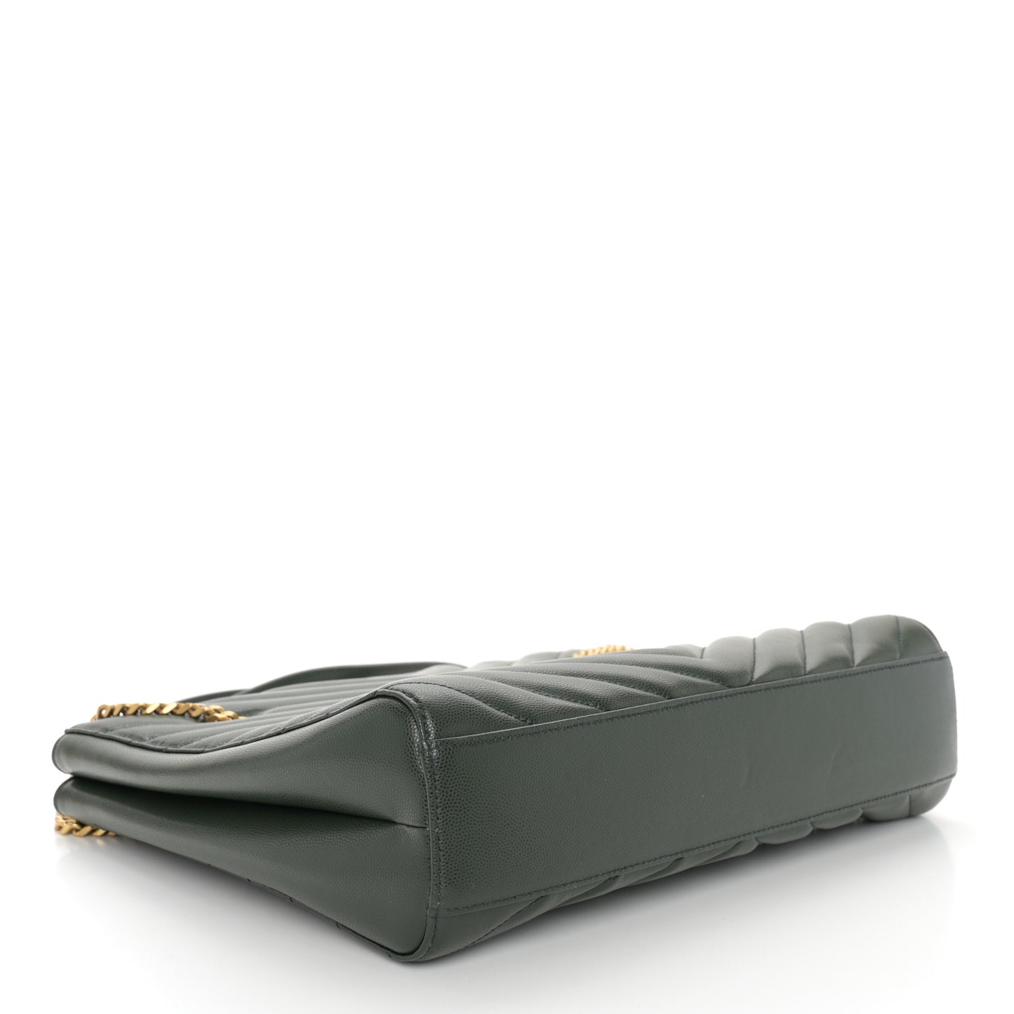 Grain de Poudre Matelasse Chevron Medium Tribeca Shopping Bag Vert Fonce