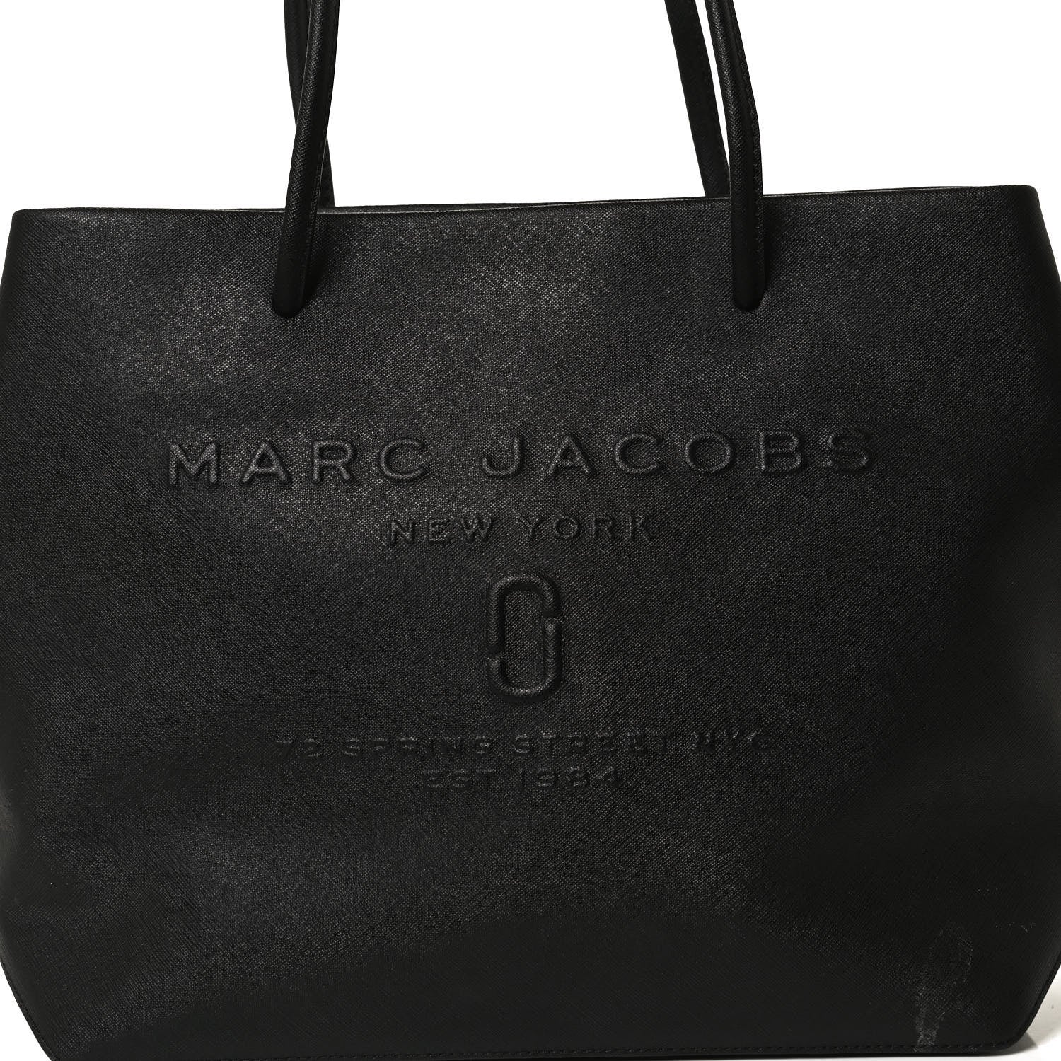 Marc Jacobs Calfskin Embossed Logo East West Shopper Tote Black 10 of 13