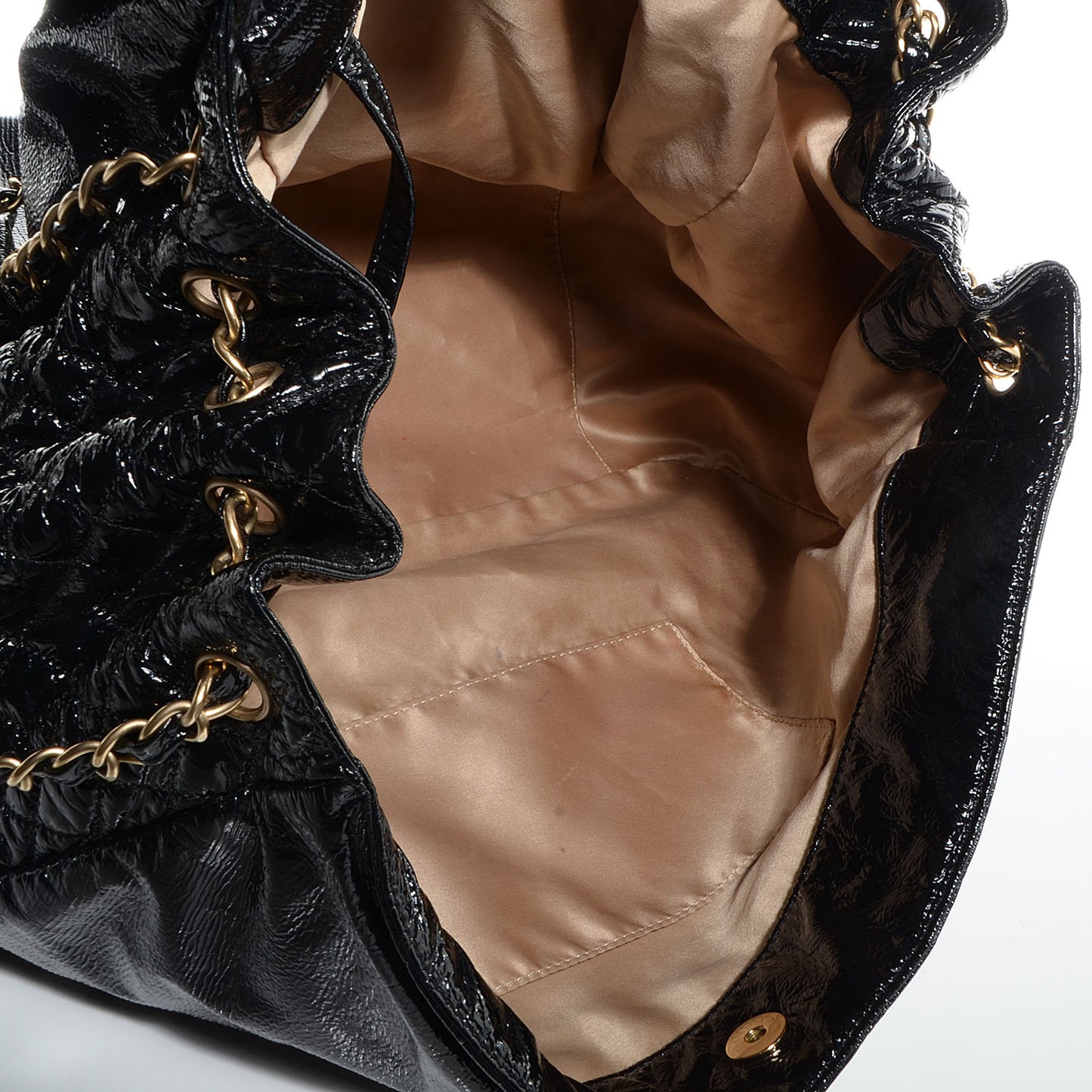 Vinyl Rock and Chain Large Flap Black